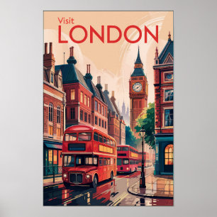 London England Reise Kunst Vintage Poster