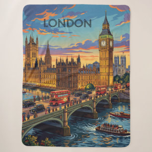 London England Reise Kunst Vintage Sherpadecke