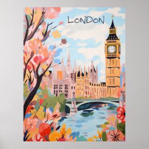 London England Reise Stadt Malerei Ästhetik Poster