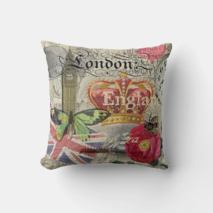 London England Reise Vintage Europa Kunst Kissen