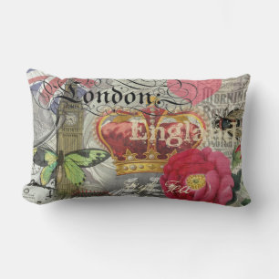 London England Reise Vintage Europa Kunst Lendenkissen