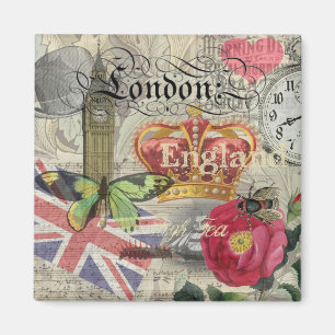 London England Reise Vintage Europa Kunst Magnet