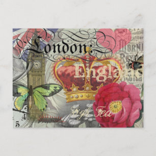 London England Reise Vintage Europa Kunst Postkarte