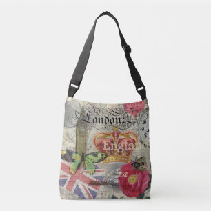 London England Reise Vintage Europa Kunst Tragetaschen Mit Langen Trägern