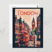 London England Reiseart Vintag Postkarte (Vorne/Hinten)