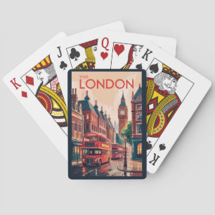 London England Reiseart Vintag Spielkarten