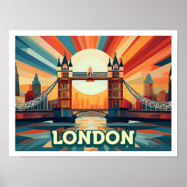 London England Reisen künstlerisch bunt Poster