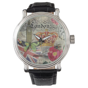 London England Reisen Vintag Europe Art Armbanduhr