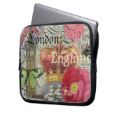 London England Reisen Vintag Europe Art Laptopschutzhülle (Vorderseite Links)