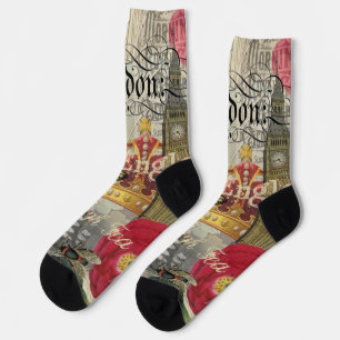 London England Reisen Vintag Europe Art Socken
