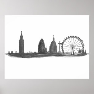 London England Reiseziel Skyline Vintag Poster