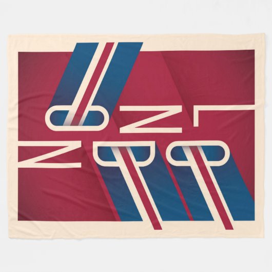 London, England| Retro Illustrierte Typografie Fleecedecke (Vorderseite (Horizontal))
