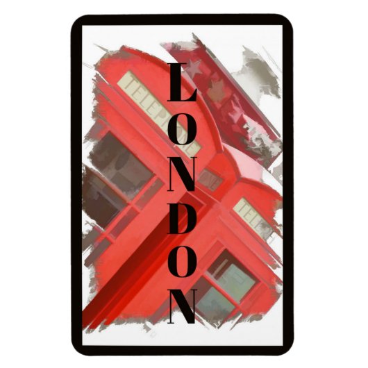 London England Retro Red Phone Booth Magnet (Vertikal)