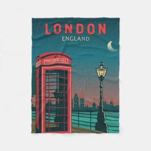 London England Retro-Reise Kunst Vintage Fleecedecke