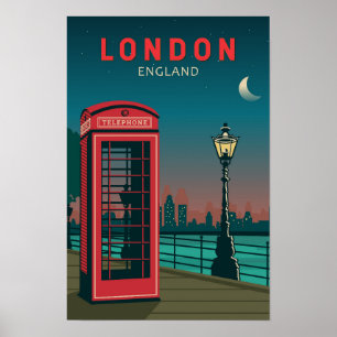 London England Retro Reise Kunst Vintage Poster