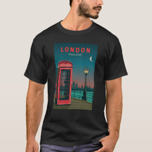 London England Retro-Reise-Kunst Vintage T-Shirt