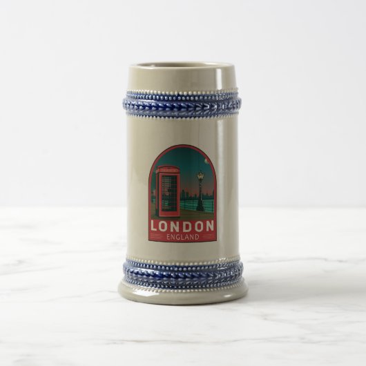 London England Retro Travel Art Vintag Bierglas (Mittel)