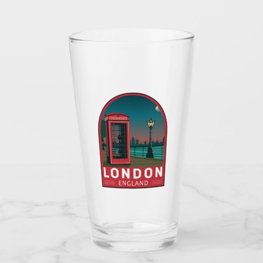 London England Retro Travel Art Vintag Glas (Vorderseite)