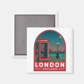 London England Retro Travel Art Vintag Magnet (Vorderseite/Rückseite)