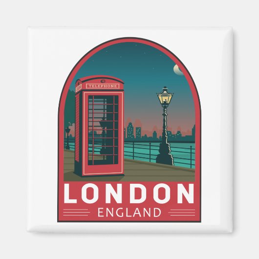 London England Retro Travel Art Vintag Magnet (Vorne)