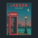 London England Retro Travel Art Vintag Postkarte<br><div class="desc">London Vektorgrafik Design. London,  die Hauptstadt von England und Großbritannien,  ist eine Stadt des 21. Jahrhunderts mit einer bis in die Römerzeit zurückreichenden Geschichte.</div>