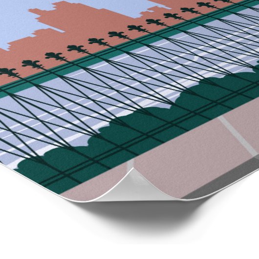 London England Retro Vintage Travel Poster (Ecke)