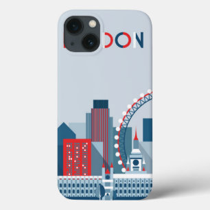 London, England rote, weiße und blaue Skyline Case-Mate iPhone Hülle