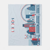 London, England | rote, weiße und blaue Skyline Fleecedecke (Vorderseite)