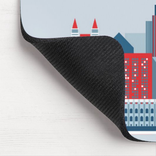 London, England | rote, weiße und blaue Skyline Mousepad (Ecke)