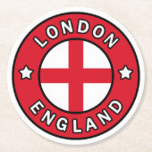London England Runder Pappuntersetzer (Vorderseite)