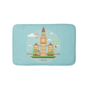 London England Sehenswürdigkeiten Bath Mat Aqua Badematte