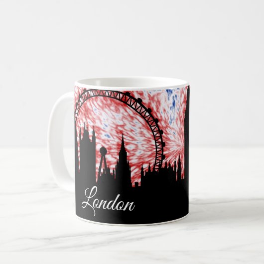 London-England-Silhouette Kaffeetasse (Vorderseite Links)