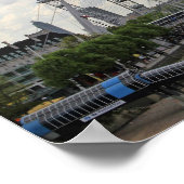 London England Skyline, Big Ben, London Eye, Thems Poster (Ecke)