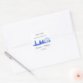 London England Skyline Blue Favorits Weddings Quadratischer Aufkleber (Umschlag)