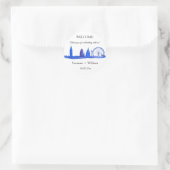 London England Skyline Blue Favorits Weddings Runder Aufkleber (Tasche)