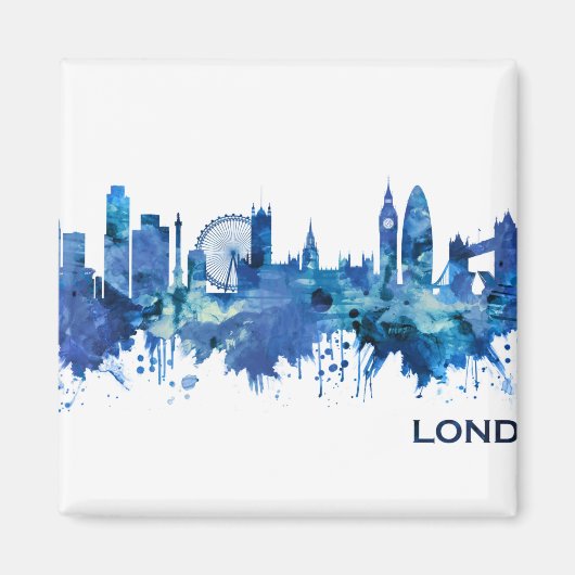 London England Skyline Blue Magnet (Vorne)