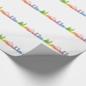 London England Skyline Colorful Pattern Modern W Geschenkpapier (Ecke)