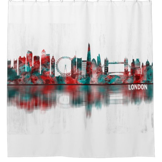 London England Skyline Duschvorhang (Vorderseite)