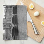 London England Skyline Etched Handtuch (Viertel Falte)