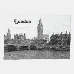London England Skyline Etched Handtuch