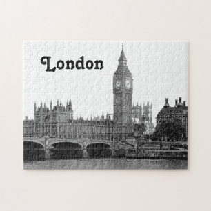 London England Skyline Etched Puzzle