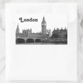 London England Skyline Etched Rechteckiger Aufkleber (Tasche)