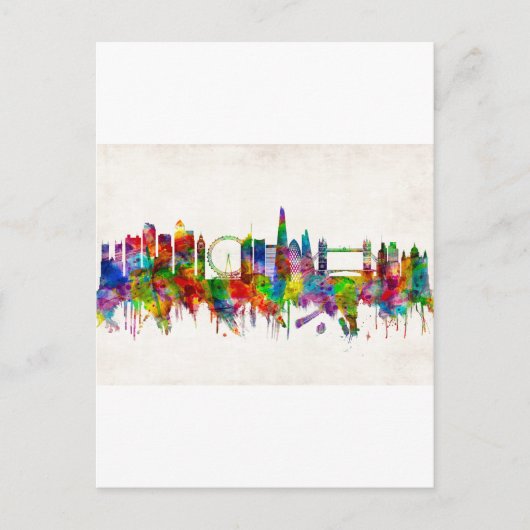 London England Skyline Feiertagspostkarte (Vorderseite)