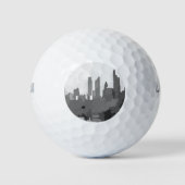 London England Skyline in Schwarz und Weiß Golfball (Vorderseite)