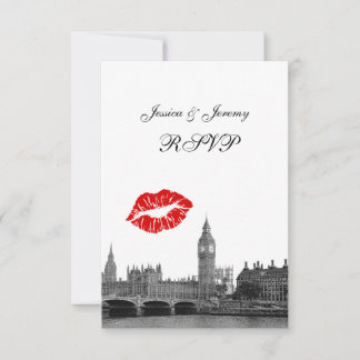 London England Skyline Kiss BW UAWG #2 RSVP Karte