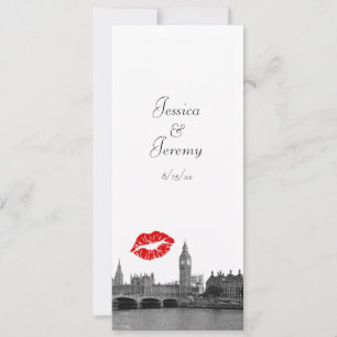 London England Skyline Kiss Menu Empfang Einladung