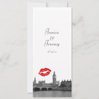 London England Skyline Kiss Menu Empfang Einladung