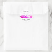 London England Skyline Pink Favorits Weddings Clas Runder Aufkleber (Tasche)