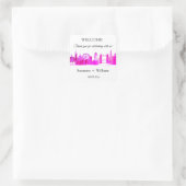 London England Skyline Pink Favorits Weddings Squa Quadratischer Aufkleber (Tasche)