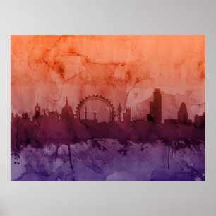 London England Skyline Poster